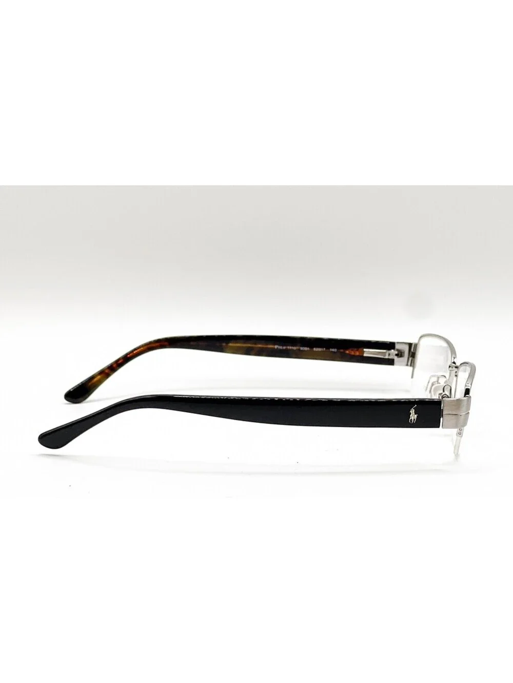 Polo Ralph Lauren 1115 9001 Black Half Rim Authentic Eyeglass Frames 52-17